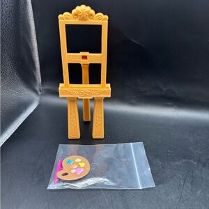 Barbie Art Teacher Playset Doll Paint Palette, Paint Brush, Easel Replacements